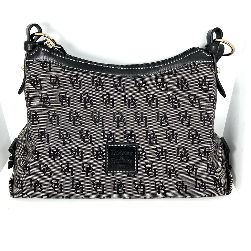 Dooney & Bourke Black and Gray Monogram Shoulder Bag